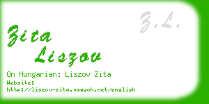 zita liszov business card